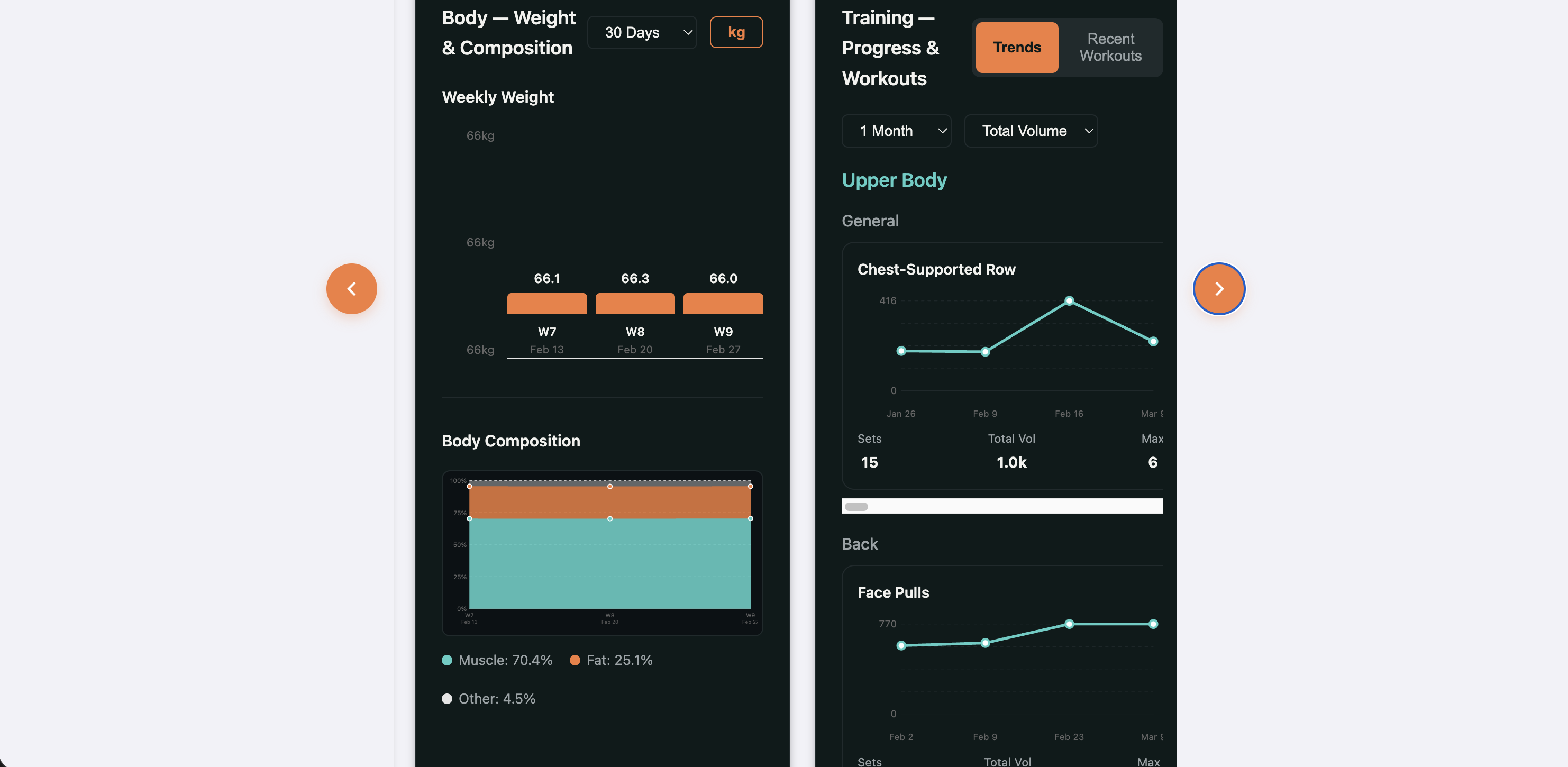 Training, body composition progress and more